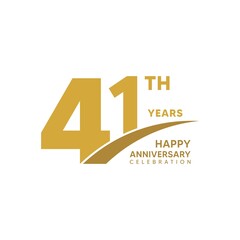 41th year anniversary design template. vector template illustration