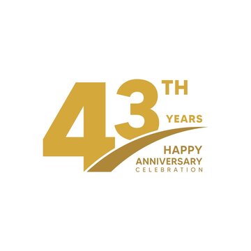 43th year anniversary design template. vector template illustration