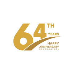 64th year anniversary design template. vector template illustration