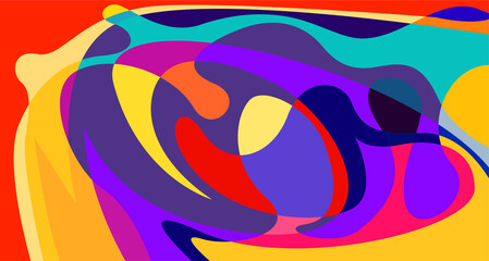 Abstract liquid shape. Fluid geometric design. Isolated gradient waves with geometric lines, dots, batik Indonesia pattern. Vector illustration.