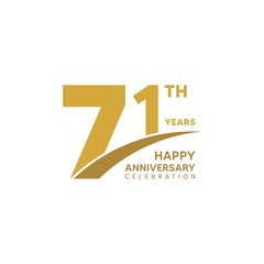 71th year anniversary design template. vector template illustration