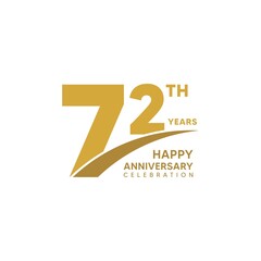 72th year anniversary design template. vector template illustration