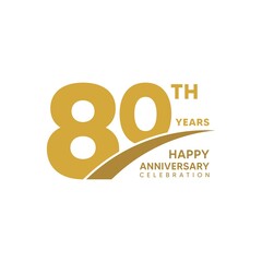 80th year anniversary design template. vector template illustration
