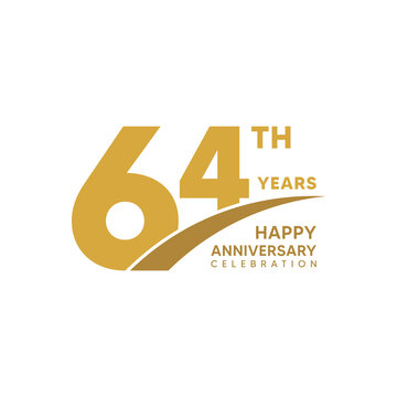 64th year anniversary design template. vector template illustration