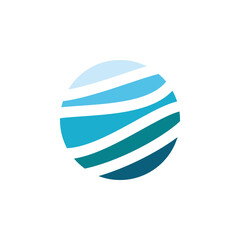 circle ocean land logo design