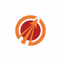 circle color arrow logo design