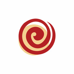 swirl letter c line logo design