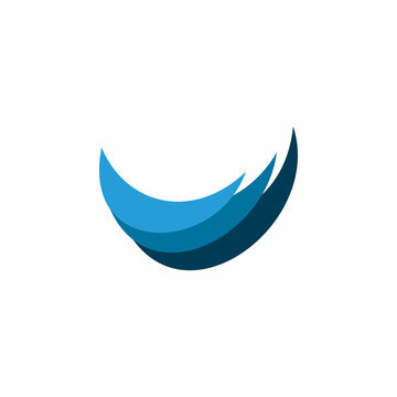 blue wave wing logo design