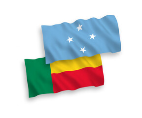 Flags of Federated States of Micronesia and Benin on a white background