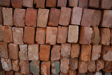 Red Brick wall background with grunge texture