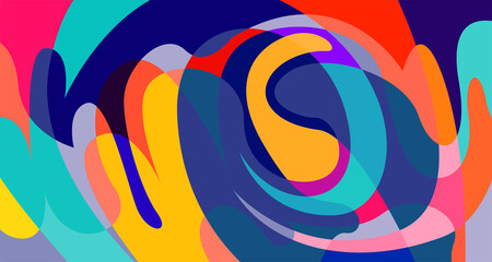 Abstract liquid shape. Fluid geometric design. Isolated gradient waves with geometric lines, dots, batik Indonesia pattern. Vector illustration.