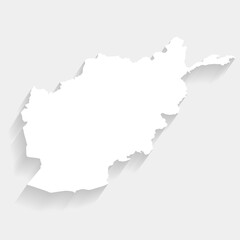 Simple white Afghanistan map on gray background, vector, illustration, eps 10 file