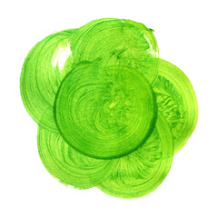 Watercolor green lime circle texture. Watercolour round elements for logo design, banners, posters.