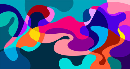 Abstract liquid shape. Fluid geometric design. Isolated gradient waves with geometric lines, dots, batik Indonesia pattern. Vector illustration.