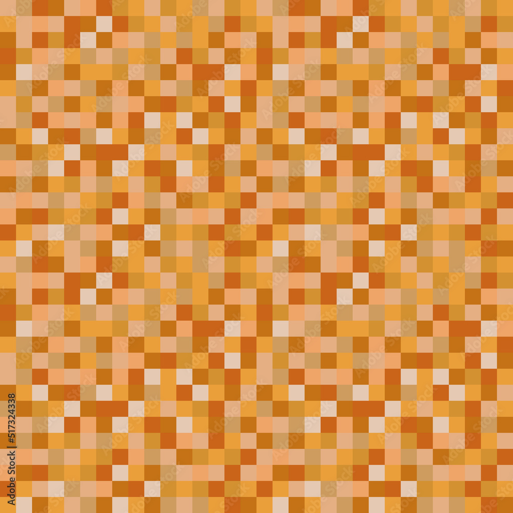 Leinwandbilder pixel pattern orange. old game texture for walls. game pixel texture orange.