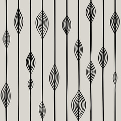 Creative minimalist hand draw Abstract art grunge seamless pattern with black line abstract background