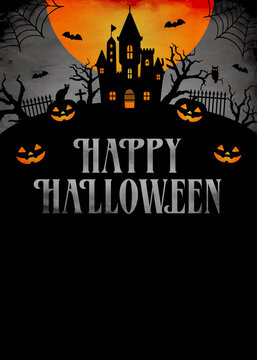 Happy halloween silhouette vector illustration. For poster (flyer) template etc.