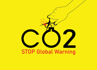Vector Conceptual Illustration of Climate Change, Global Warming and Environmental Threats. stop global warming concept.