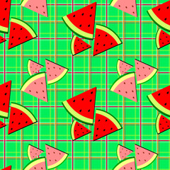 Watermelons slices pattern. Seamless background.