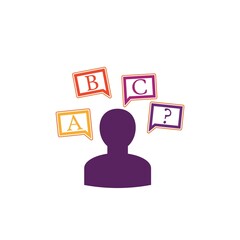 Quiz test icon isolated on white background