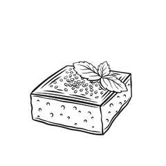 Revani, Turkish cake and sweet food line icon, traditional eastern basbousa dessert