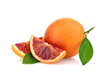 slice blood orange isolated on white background