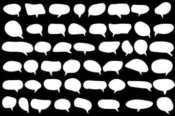 Set, flat style collection of vector speech bubbles, clouds, balloons