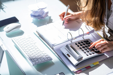 Professional Accountant Woman Doing Accounting Finance