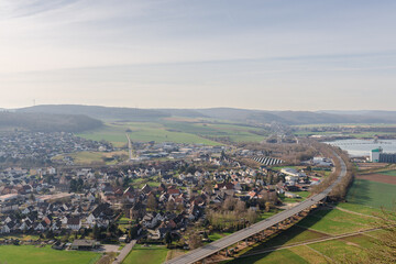 aerial view of the city of Bodenwerder Germany
