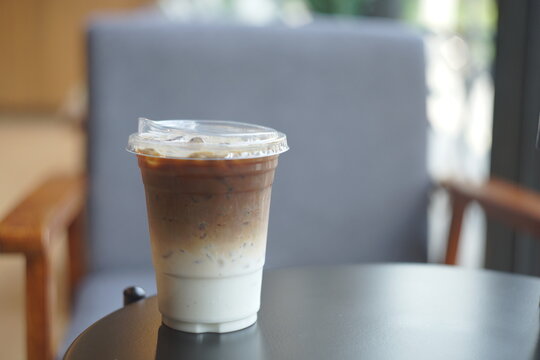 latte in a glass