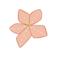 Pink plumeria flower vector illustration cartoon style
