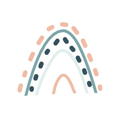 Cute rainbows, vector illustrations collection in scandinavian style	