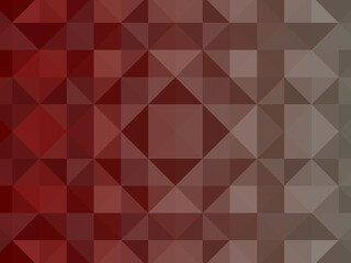 Cherry-colored pixel background. Mosaic texture. Triangular pixelation.