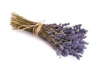 lavender spa products with dried lavender flowers on a isolated background. - obrazy, fototapety, plakaty