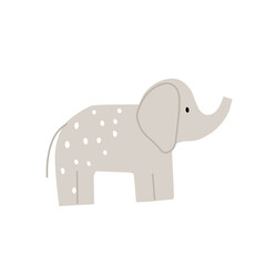 Cute elephant, baby vector illustration scandinavian style