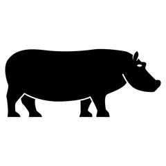 Hippopotamus Icon Vector Design Template.