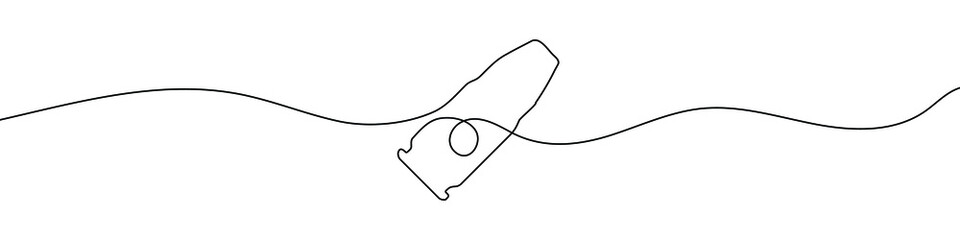 Single continuous line drawing of a bullets. One continuous line drawing of cartridge. Vector illustration. Linear bullet or patron