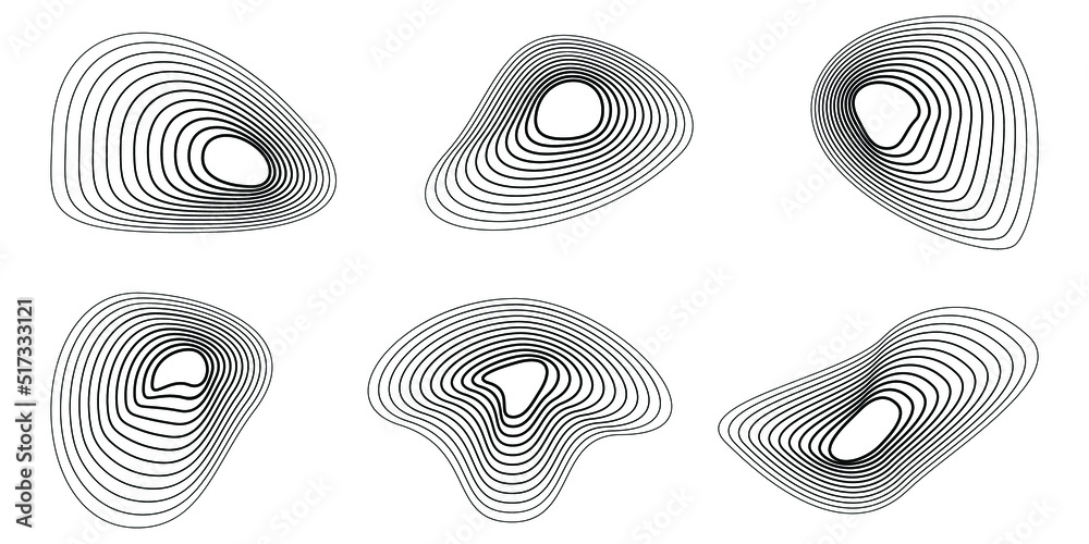 Wall mural abstract design elements. set of linear elements for you design. vector illustration. abstract geome