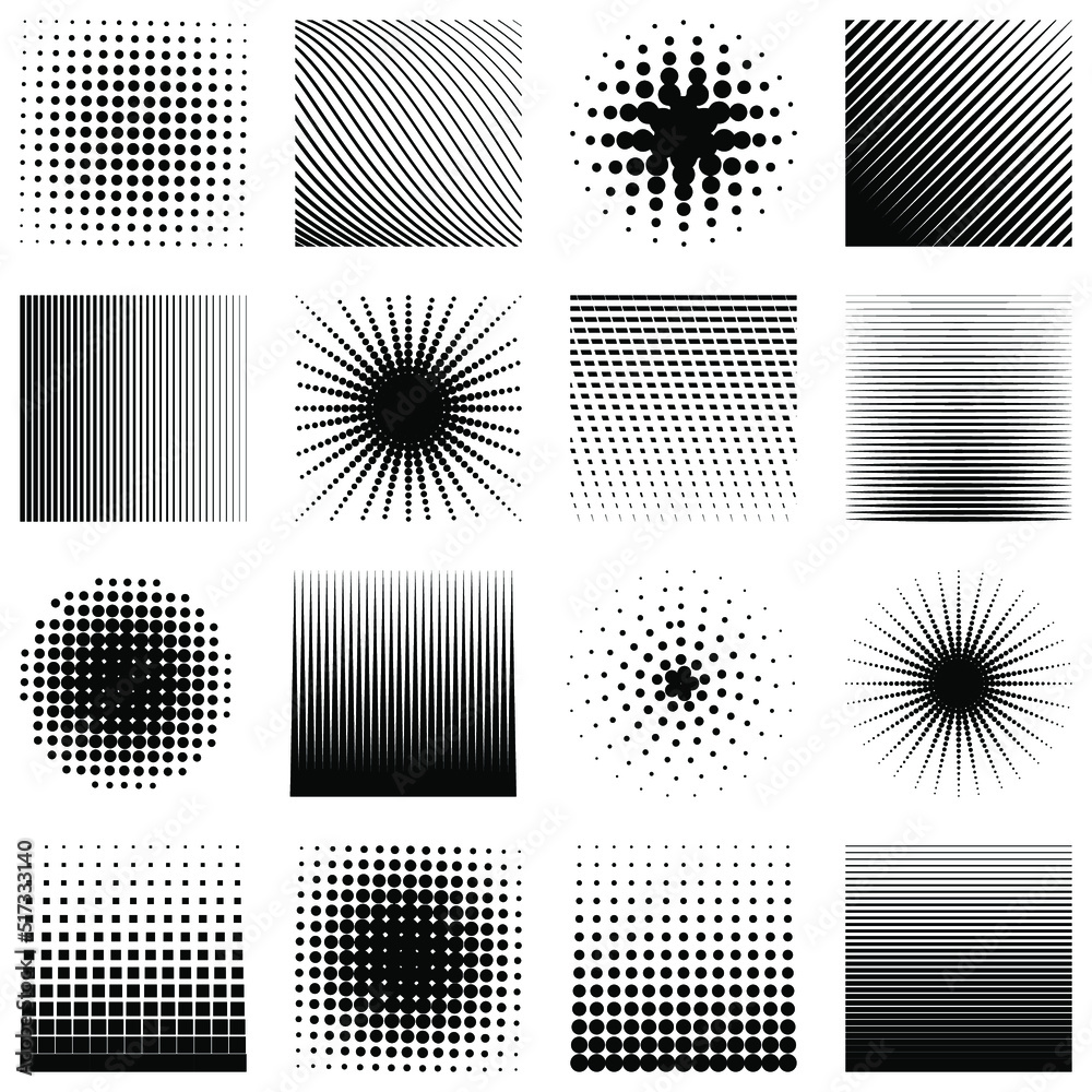 Canvas Prints halftone effect design elements. set of abstract geometric elements for you design. vector illustrat
