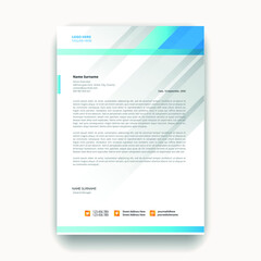 Simple blue business letterhead cover page design template