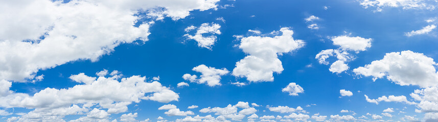 Beautiful panorama blue sky and clouds with daylight natural background. Panoramic composition in...