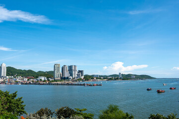 Seascape of Si Racha Town at Koh Loy Park in Chonburi province, Thailand