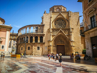 View on the fantastic cathedral of Valencia. June 2022 Valencia, Spain