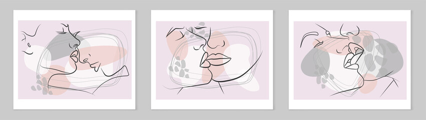 Collection of posters. Minimalism style. With a modern boho style design.