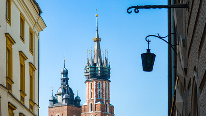 Saint Mary’s Basilica. Brick Gothic church in Krakow, Poland.