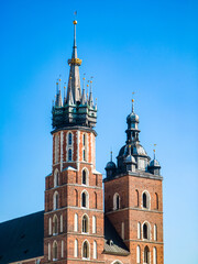 Obraz premium Saint Mary’s Basilica. Brick Gothic church in Krakow, Poland.