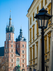 Obraz premium Saint Mary’s Basilica. Brick Gothic church in Krakow, Poland.
