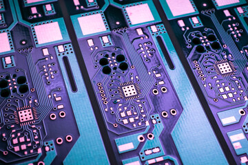 a printed circuit board in blue