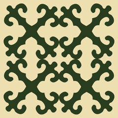 Asian kazakh nomadic tribes on background. Ethnic patterns.