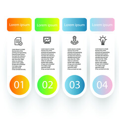 Infographic circle with rectangle shape vector Template Process concept Step for strategy